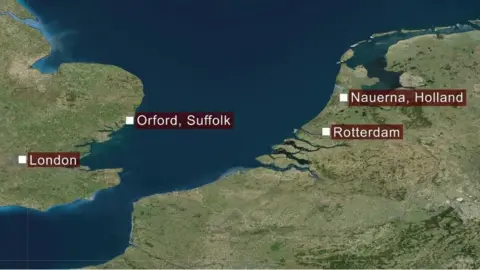 Map of Holland and Britain
