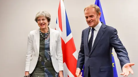 Getty Images Theresa May and Donald Tusk