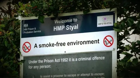 HMP Styal sign