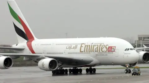 RAVEENDRAN Emirates flight at Delhi airport