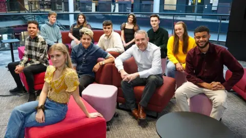 New BBC apprentices with Rhodri Talfan Davies