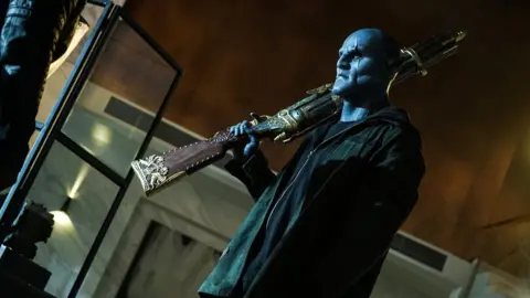 Kevin Lee Kevin plays a blue monster killer in fantasy film Super Me (2021)