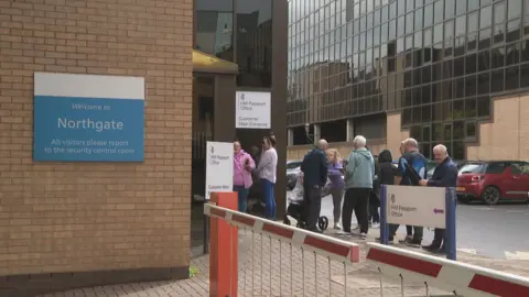 BBC Queue at passport office, Glasgow