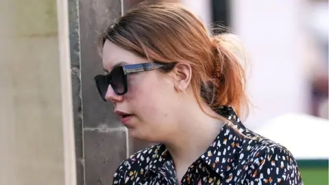 PA Media Paris Mayo arrives at Worcester Crown Court