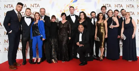 Getty Images The cast of Emmerdale at the National Television Awards