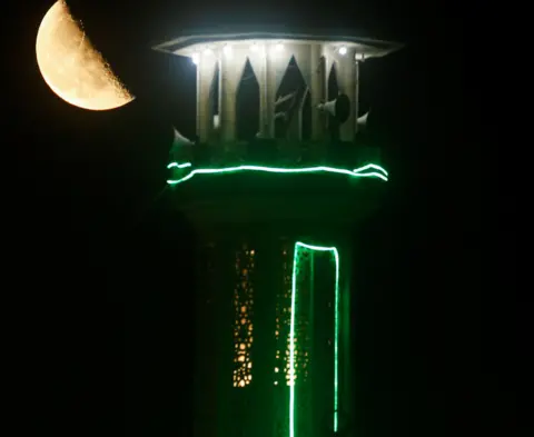 Reuters A moon seen behind a minaret at night in Cairo, Egypt - Tuesday 4 May 2021