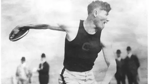 Getty Images Thorpe throwing discus