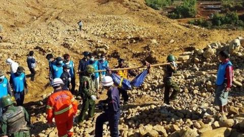 Myanmar landslide: 'Many missing' at Kachin jade mine - BBC News