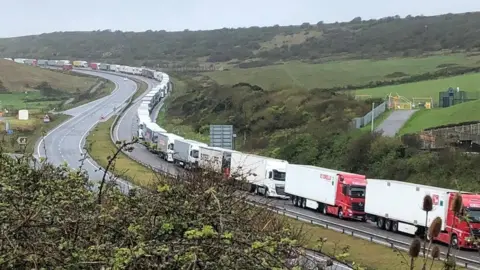 BBC Lorries on the A20 near Aycliffe