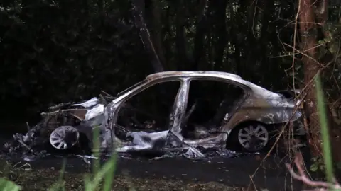 John McVitty/Impartial Reporter A burnt car understood to be the one used by Kevin Lunney's attackers