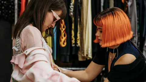 Yuup.co Meg Cox styling a customer