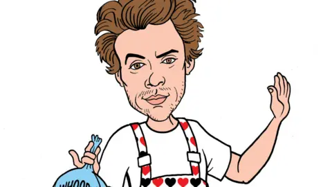 Harry Styles as a Beano cartoon character