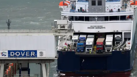 Reuters A ferry arrives at Dover