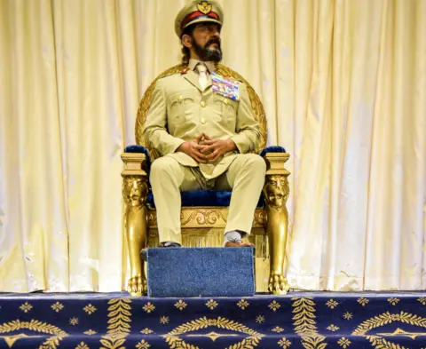 AFP The life-size waxwork of Haile Selassie at the Imperial Palace - October 2019