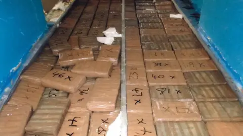 National Crime Agency Packages of cocaine in the rear of van