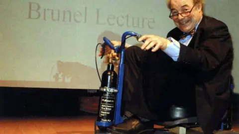 PA Wolff on scooter propelled by fire extinguishers