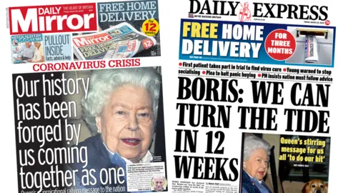 Daily Mirror and Daily Express front pages