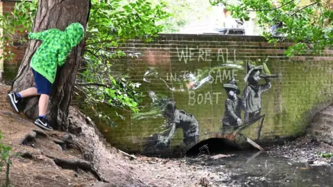 Getty Images Possible Banksy mural in Oulton Broad, Suffolk