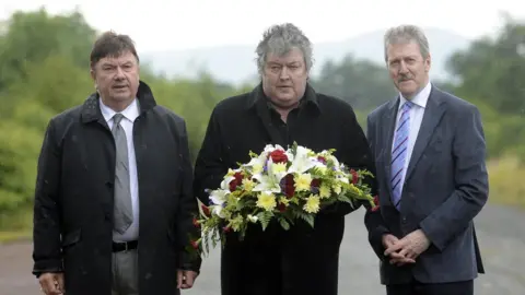 Pacemaker Band members Des Lee, Ray Millar and Steven Travers laid a wreath at the bomb site on the 40th anniversary in 2015