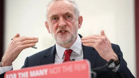 Getty Images Jeremy Corbyn speaking in Coventry in February