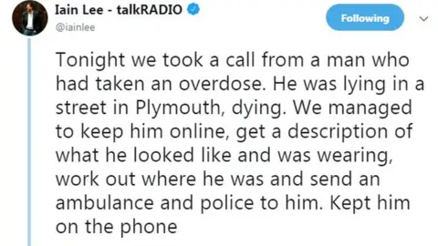 Iain Lee/Twitter Tweet