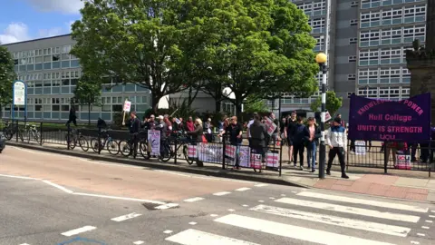 BBC Picket line outside college