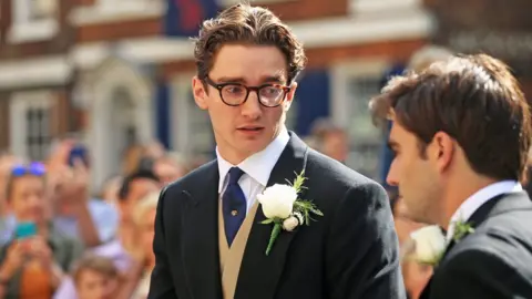 PA Media Caspar Jopling arriving at York Minster for his wedding to singer Ellie Goulding