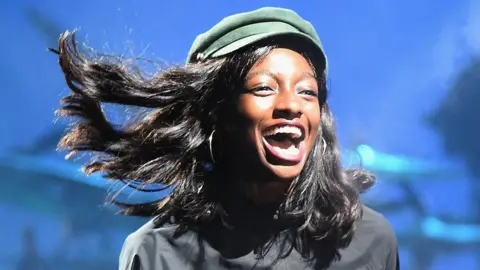 Getty Images Little Simz on stage