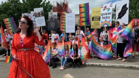 Rally with flags