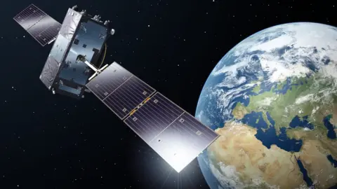 European Space Agency Galileo satellite in orbit