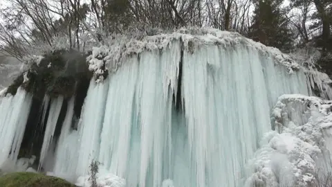 Frozen waterfall