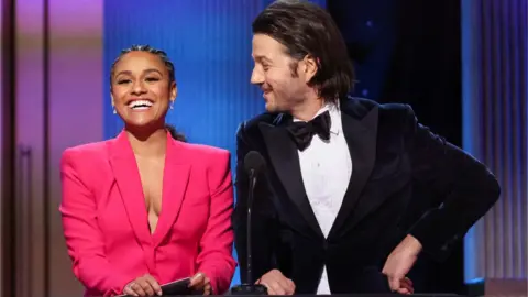 Reuters Ariana DeBose and co-presenter Diego Luna at the SAG Awards