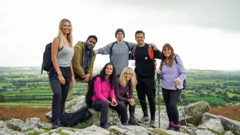 BBC/CTVC Amanda Lovett (right) with her fellow pilgrims