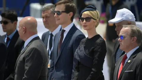 AFP White House senior advisor Jared Kushner (C) and Ivanka Trump (2R), the daughter of US President take part in a welcome ceremony upon the US President's arrival at Ben Gurion International Airport in Tel Aviv on May 22, 2017, as part of his first trip overseas.