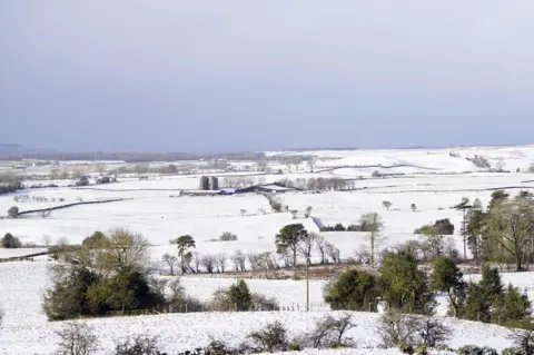 PA Media Fresh snowfall in Barden Moor, North Yorkshire, as Storm Eunice sweeps across the UK on 18 February 2022