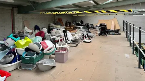 Michaela Martindale Donated items at a Baby Bank in Bedford