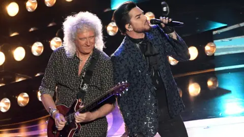 Getty Images Brian May and Adam Lambert