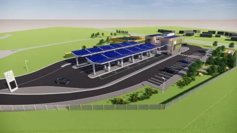 Gridserve electric charging forecourt artist impression