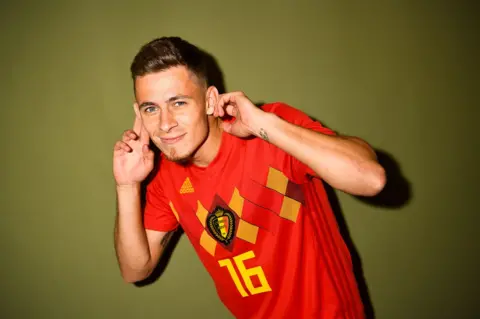 David Ramos /Getty Images Thorgan Hazard of Belgium