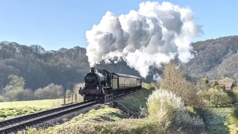 Fabian Musto Train heading to Arley Railway Station in Worcestershire