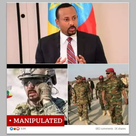 Photo montage of Ethiopia's prime minister labelled as "manipulated"