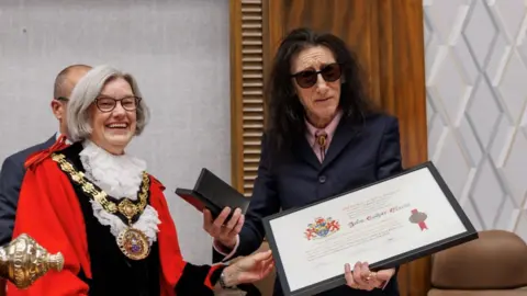 Salford Council John Cooper Clarke receives the Freedom Of Salford