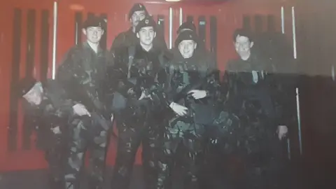 Jacqui Swan-De La Maziere Jacqui Swan-De La Maziere (right) pictured with six fellow members of the Royal Navy