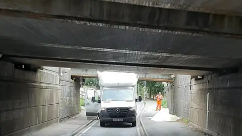 Cambridgeshire Police Van under bridge