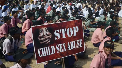 Getty Images A campaign against child sexual abuse in India
