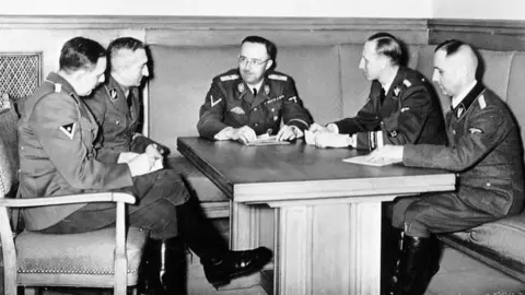 Getty Images Huber pictured with other SS commanders, 1 Nov 39