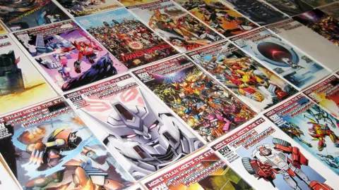 Maziar Shahsafdari / @TFSquareOne Selection of front covers of The Transformers: More than Meets the Eye