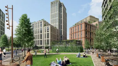 Southampton City Council Artist's impression of the new development at the Toys R US site in Southampton. Picture of one of the five new buildings planned for the site