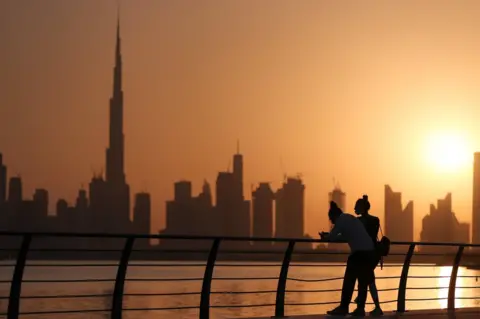 EPA Dubai skyline at sunset (15 September 2020)