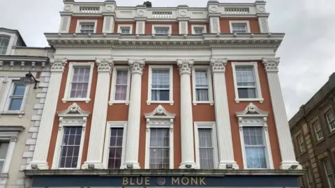 Alex Pope/BBC A restored Blue Monk restaurant on Bedford High Street